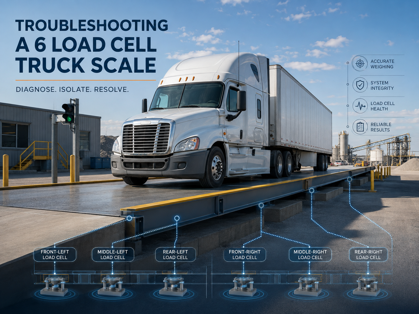 A 6 LOAD CELL TRUCK SCALE