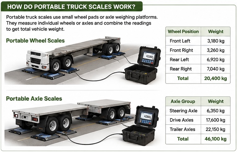 HOW DO PORTABLE TRUCK SCALES WORK?