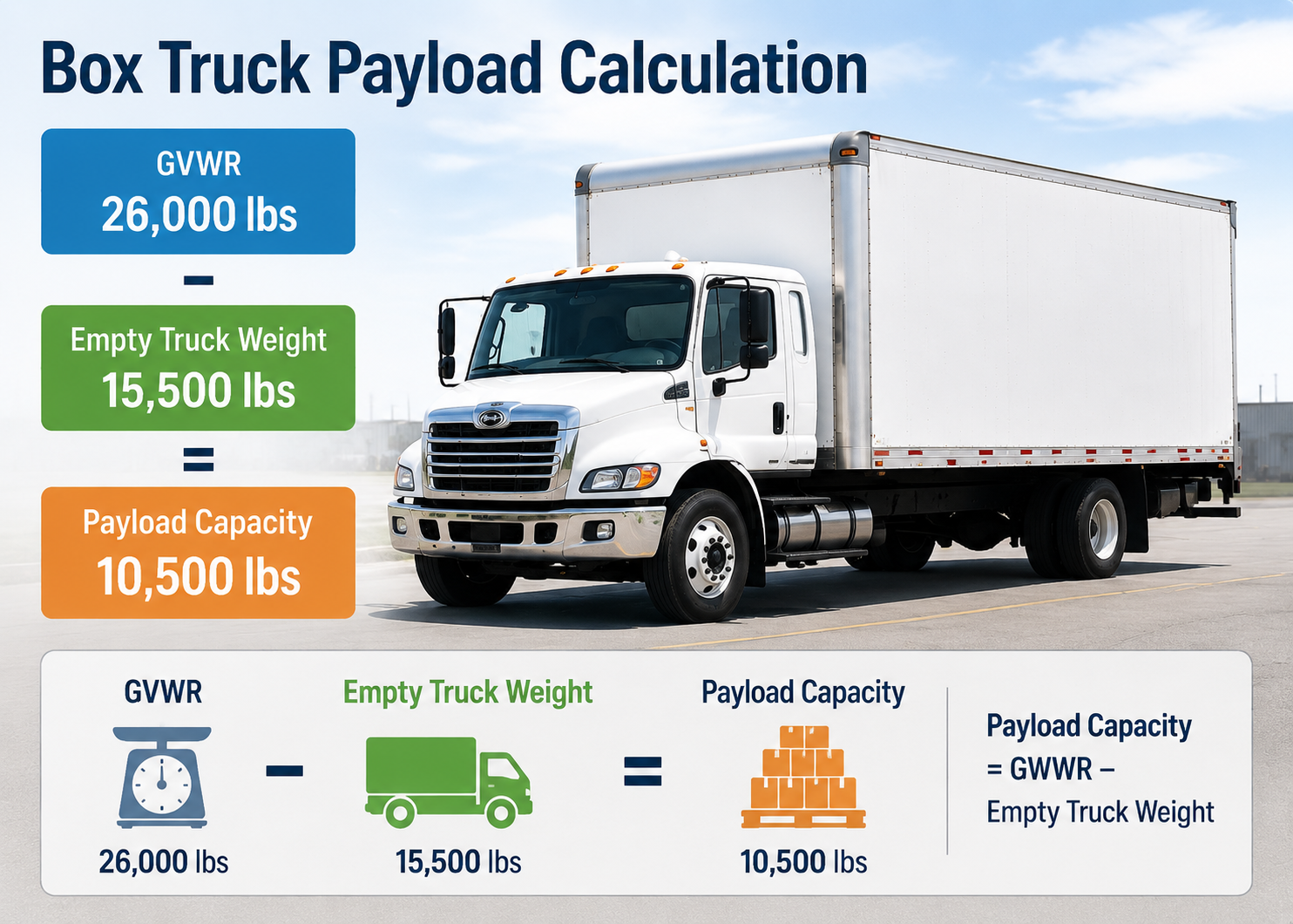 box truck gvwr payload capacity calculation